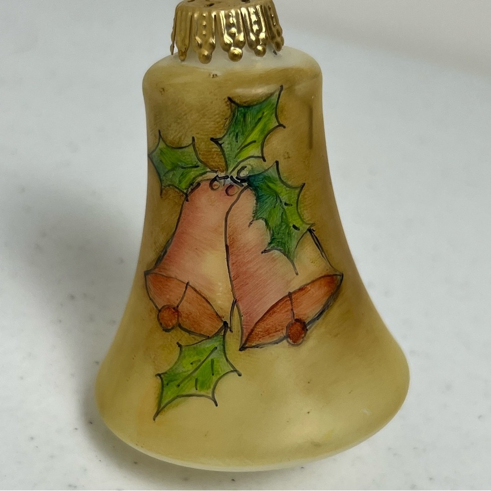 VTG Frosted Glass Hand Painted Bell Christmas Ornaments Set of 2 West Germany - Picture 7 of 10